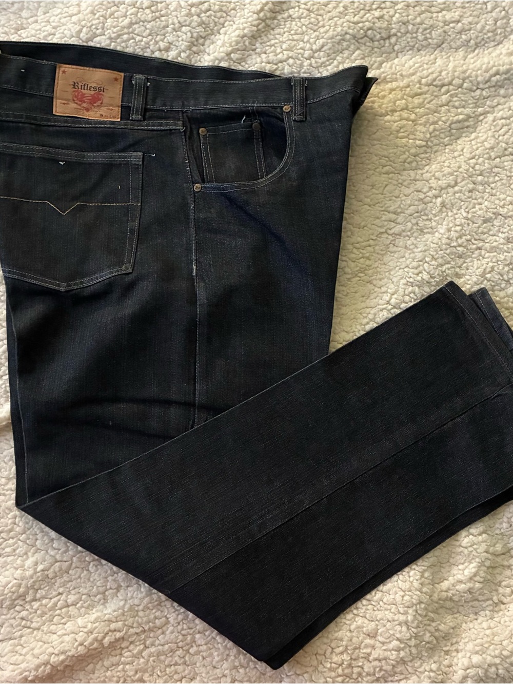 Riflessi Vintage Men's Straight Black Jeans